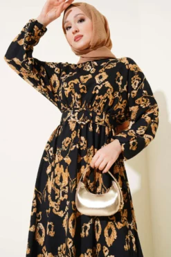 Alternative view of Belted Ruffled Dress Black