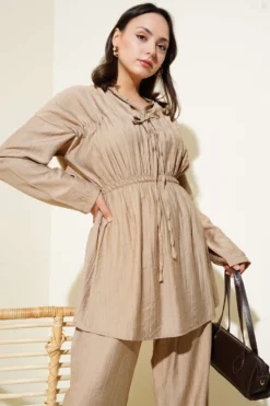 Alternative view of Belted Tunic Set Mink