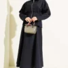 Denim Two-Piece Set with Belt and Zipper Skirt Navy Blue wholesale clothing set view 2 - Hicabistan Turkey factory