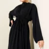 Dress with Belt and Tie Navy Blue wholesale dress view 2 - Hicabistan Turkey factory