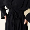 Dress with Belt and Tie Navy Blue wholesale dress view 4 - Hicabistan Turkey factory
