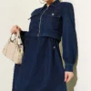 Belted Zip-Up Dress Set wholesale clothing set view 2 - Hicabistan Turkey factory