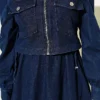 Belted Zip-Up Dress Set wholesale clothing set view 4 - Hicabistan Turkey factory