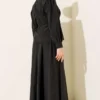 Belted Tulle Scarf Set Black Großhandel clothing set view 3 - Hicabistan Türkei Fabrik