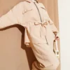 Belted Double-Pocket Two-Piece Set Beige en gros clothing set view 2 - Hicabistan usine Turquie