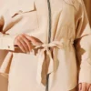 Belted Double-Pocket Two-Piece Set Beige en gros clothing set view 4 - Hicabistan usine Turquie