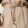Belted Denim Trimmed Two-Piece Set بالجملة clothing set view 4 - Hicabistan مصنع تركيا