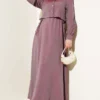 Belted Side-Tie Jumpsuit Set Burgundy en gros clothing set - Hicabistan usine Turquie