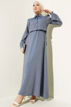 Belted Side-Tie Jumpsuit Set Indigo en gros clothing set - Hicabistan usine Turquie