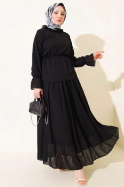 Alternative view of Elastic Waist Printed Skirt Twin Set Black