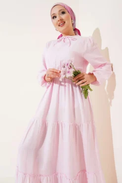 Alternative Ansicht von Waist Elastic Tiered Dress Pink