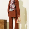 Belted Two-Piece Set Brown wholesale clothing set view 3 - Hicabistan Turkey factory