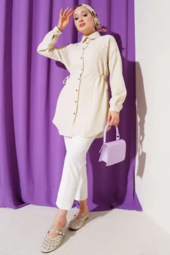 Alternative view of Belted Tunic Shirt Beige