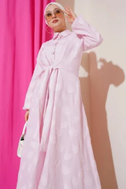 Alternative Ansicht von Polka Dot Half Button Dress Pink