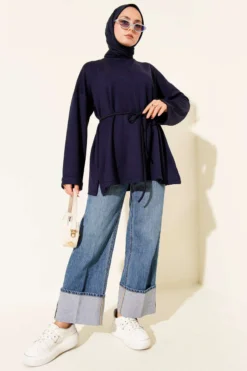 Vue alternative de Bicycle Neck Tunic with Tie Belt