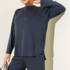 Bicycle Neck Oval Detail Two-Piece Set wholesale clothing set view 2 - Hicabistan Turkey factory