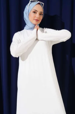 Alternative view of Crew Neck Jersey Dress White