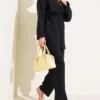 Bolerolu Gold Buttoned Two-Piece Set Black wholesale clothing set - Hicabistan Turkey factory