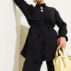 Bolerolu Gold Buttoned Two-Piece Set Black Großhandel clothing set view 2 - Hicabistan Türkei Fabrik