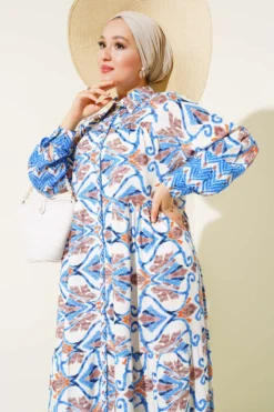 Alternative Ansicht von Buttoned Viscose Dress Blue