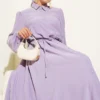 Button-Up Dress with Ties Lilac en gros dress view 2 - Hicabistan usine Turquie