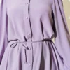 Button-Up Dress with Ties Lilac en gros dress view 4 - Hicabistan usine Turquie