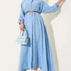 Buttoned Belted Basic Dress