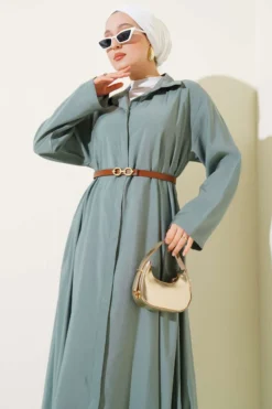 Alternative view of Buttoned Belted Basic Dress Mint