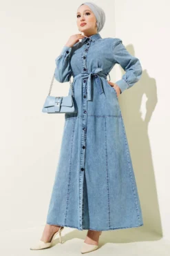 Button-Up Belted Shirt Dress