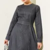 Denim Dress with Side Stitch Detail en gros dress view 2 - Hicabistan usine Turquie