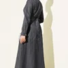 Denim Dress with Side Stitch Detail en gros dress view 3 - Hicabistan usine Turquie