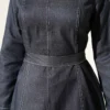 Denim Dress with Side Stitch Detail en gros dress view 4 - Hicabistan usine Turquie