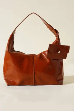 Alternative view of Wallet with Coin Pocket Patent Bag Tan