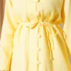 Brit Button-Decorated Two-Piece Set Yellow wholesale clothing set view 4 - Hicabistan Turkey factory