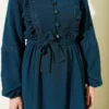 Brit Buttoned Lace Detailed Dress Petrol al por mayor dress view 4 - Hicabistan fábrica Turquía