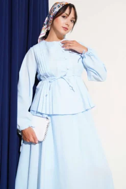 Alternative view of Buttoned Twin Skirt Set Baby Blue