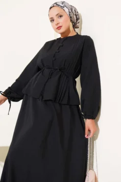 Alternative view of Buttoned Twin Skirt Set Black