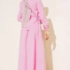 Brit Buttoned Pleated Skirt Set Pink groothandel clothing set view 3 - Hicabistan Turkije fabriek