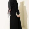 Brit Buttoned Pleated Denim Dress Black all'ingrosso dress view 3 - Hicabistan fabbrica Turchia