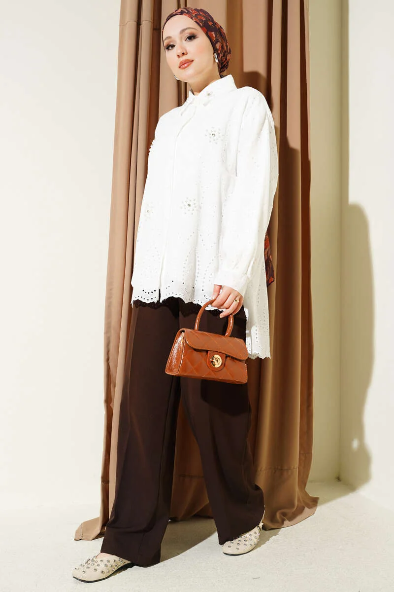 Embroidered Pearl Tunic White - Image 2