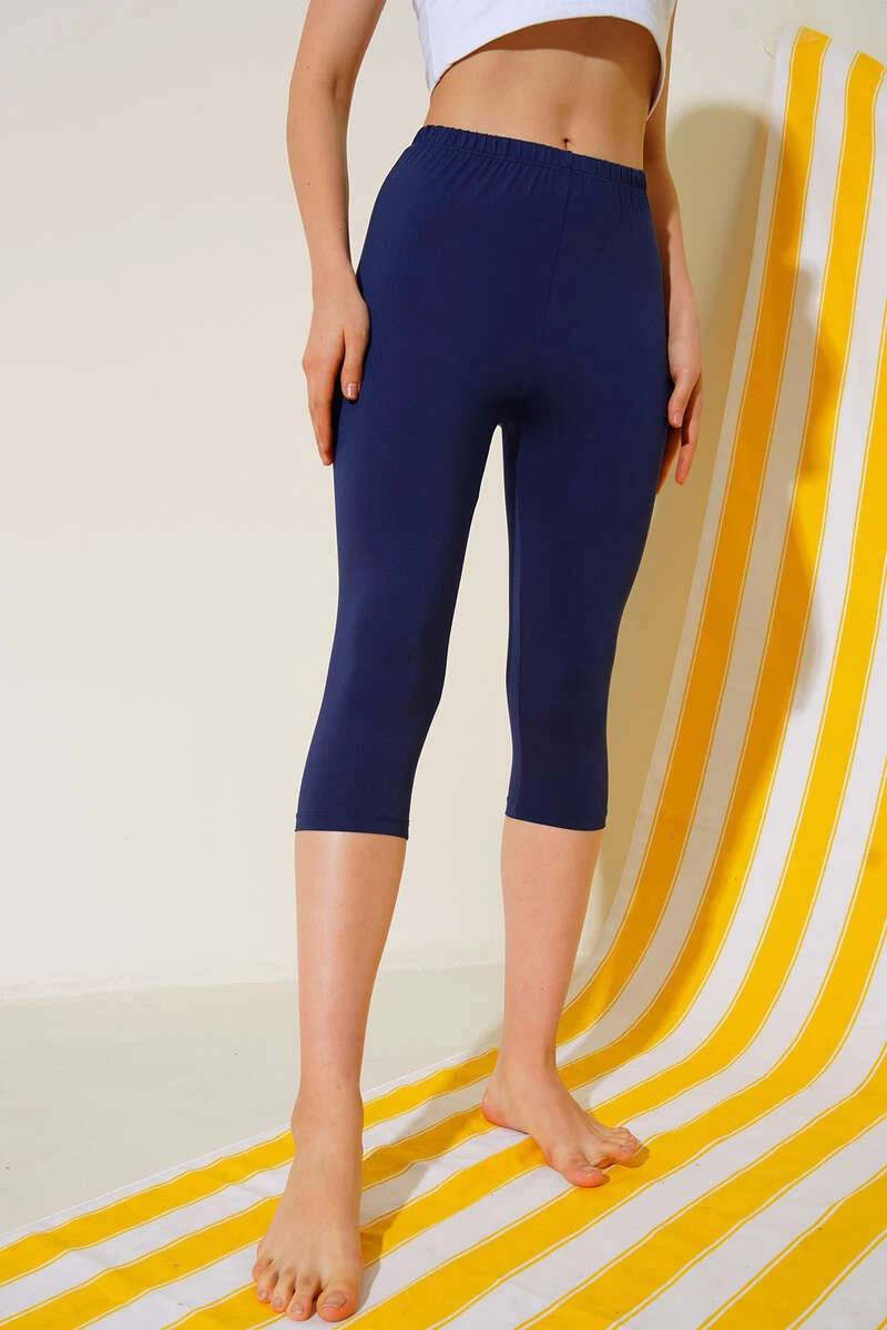Capri Mayo Swimsuit Leggings Dark Navy - Image 2