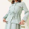 Pocket Flap Waist Tunic Skirt Set Mint بالجملة clothing set view 2 - Hicabistan مصنع تركيا