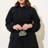 Pocket Flap Waist Tunic Skirt Set Black wholesale clothing set view 2 - Hicabistan Turkey factory