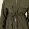 Pocketed Belted Tunic Modal Two-Piece Set Khaki all'ingrosso clothing set view 4 - Hicabistan fabbrica Turchia