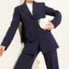 Blazer Jacket with Pocket Two-Piece Set Navy Blue wholesale clothing set view 2 - Hicabistan Turkey factory