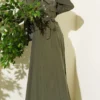 Pocket-Front Belted Tencel Dress Set Khaki wholesale clothing set view 2 - Hicabistan Turkey factory