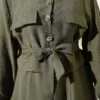 Pocket-Front Belted Tencel Dress Set Khaki wholesale clothing set view 4 - Hicabistan Turkey factory