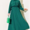 Pocket Stone Ruffled Skirt Two-Piece Set Green