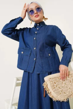 Alternative view of Pocket Buttoned Skirt Denim Set