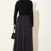 Draped Collar Patterned Two-Piece Set Black al por mayor clothing set view 3 - Hicabistan fábrica Turquía